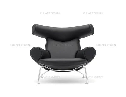 QQSingle light luxury sofa chair minimalist leather balcony living room lounge chair