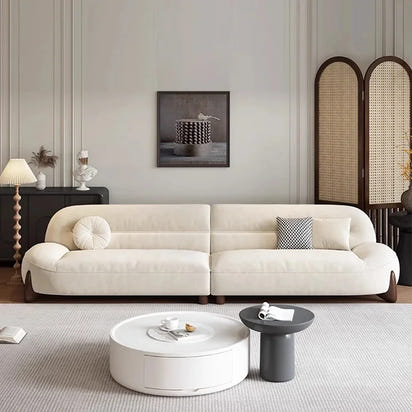 Designer Living Room Sofas with Recliner and Puffs, Postmodern Furniture for Muebles Creating