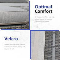 2-piece courtyard furniture set, outdoor segmented sofa, all-weather gray PE rattan conversation set, outdoor sofa