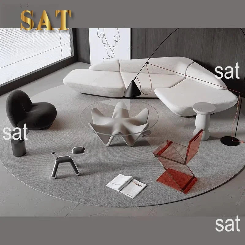 Curved Sofa Reception Modern Designer High Quality Room Decor Living Room Sofas Relaxing Leisure Salon Muebles Furnitur