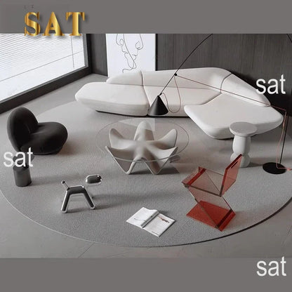Curved Sofa Reception Modern Designer High Quality Room Decor Living Room Sofas Relaxing Leisure Salon Muebles Furnitur