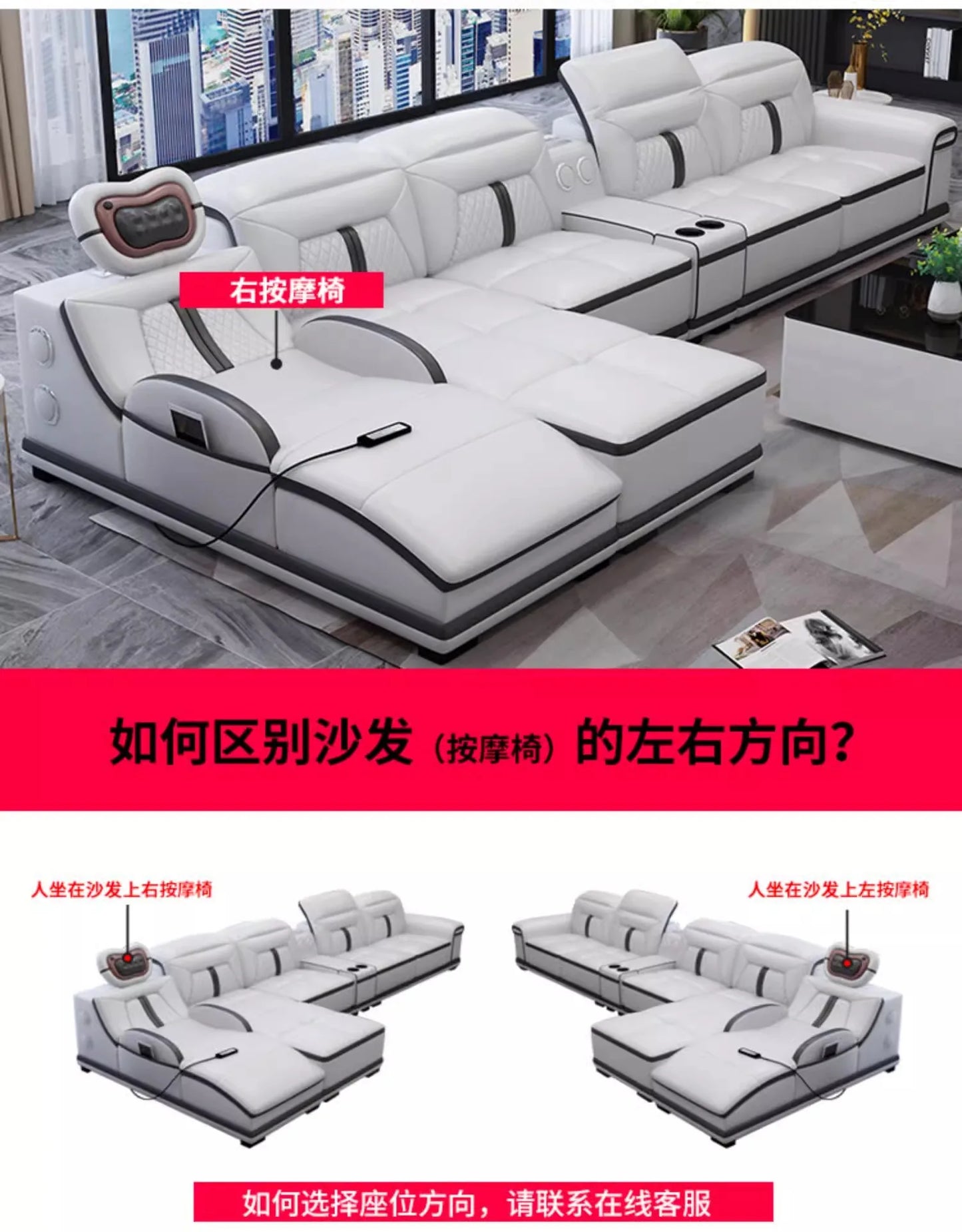 Multifunction Modern Sofas Genuine Leather Minimalist Electric Apartment Living Room Sofas Massage Comfortable Muebles Furniture
