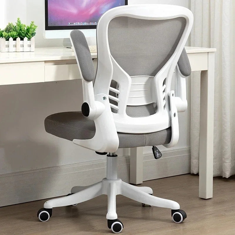 Adjustable Lumbar Support Home Desk Chairs with Armrests Students Study Computer Chair Office Mesh Swivel Chair with Wheels