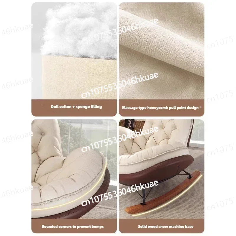 Lazy Sofa Rocking Chair Reclining Sleepable Bedroom Single Recliner Home Balcony Leisure Chair Tatami Seat  Floor Chair