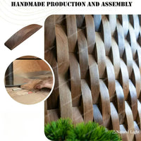 3D Mosaic Wall Panel Black Walnut Solid Wood Light Luxury Simple Acoustic Diffuser Background Wall Decoration Wall Stickers