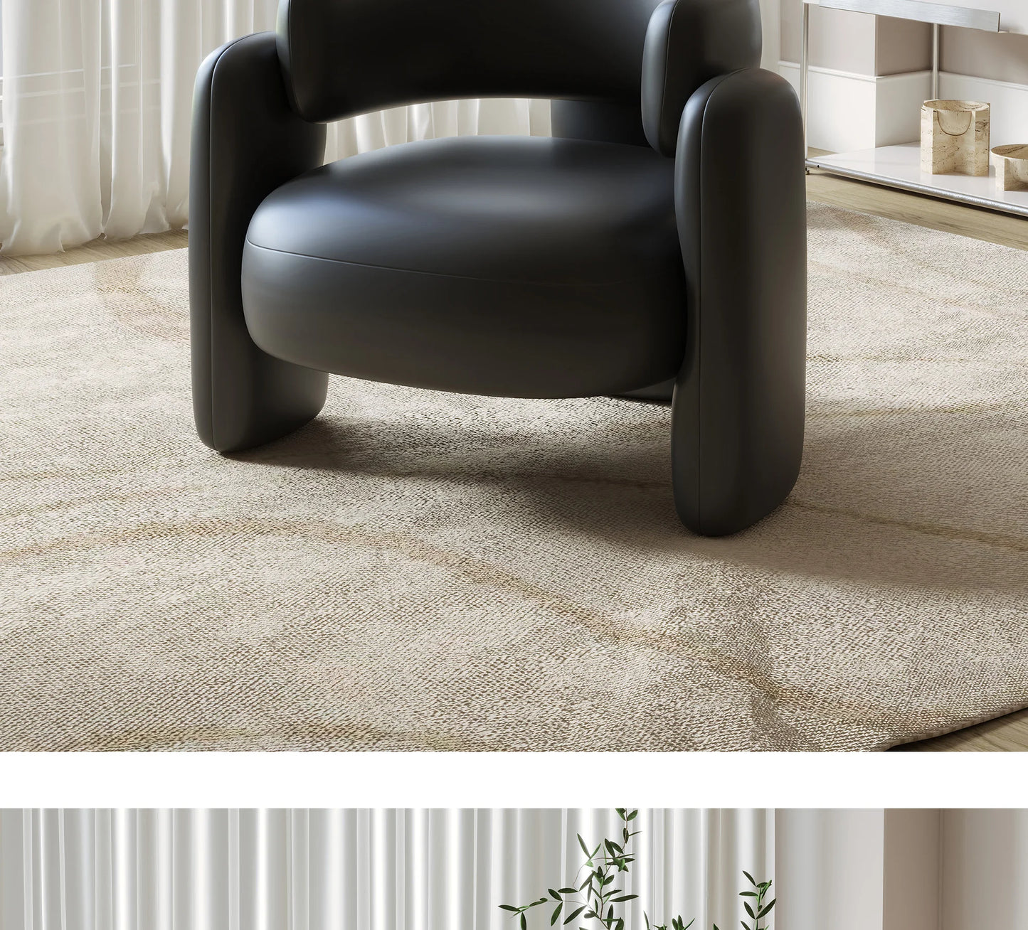 Cream Single Sofa Chair Balcony Light Luxury Chair Tea Table Combination Beauty Salon Rest Area Reception Negotiation Chair