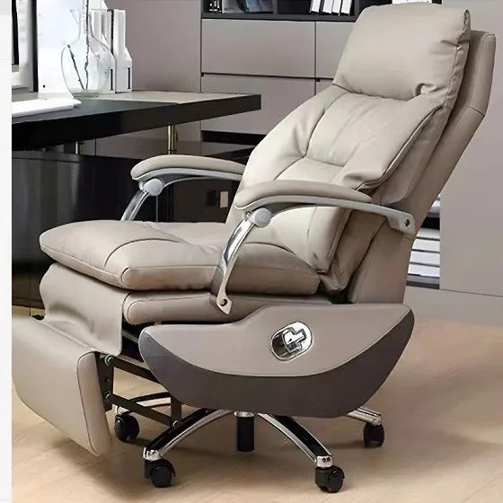 AOLIVIYA Top Layer Cowhide Electric Executive Chair for Home Office Comfortable Computer Swivel Chair Business President Reclini
