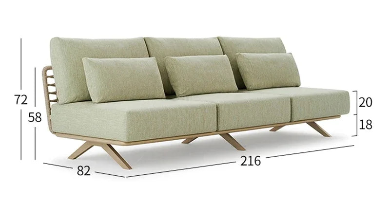 Nordic Designer Outdoor Garden Sofas Villa Leisure Area Lazy Sofa Home Balcony Sofa Chair Combination Luxury Outdoor Furniture L