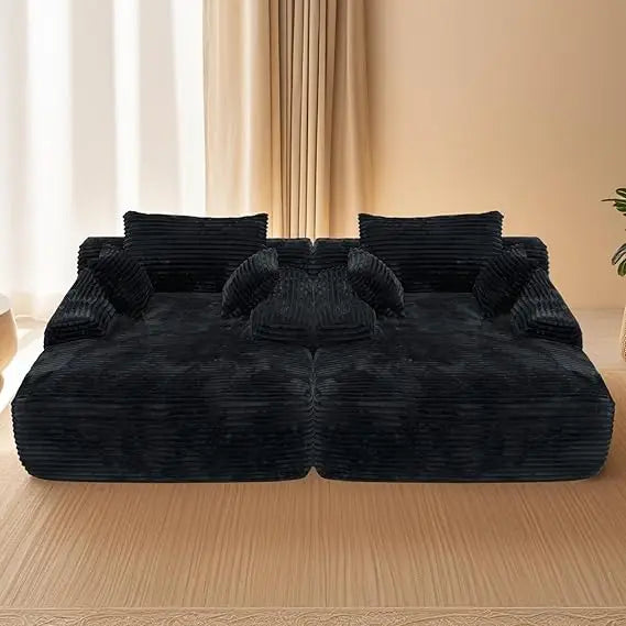 67'' Boneless Chaise Lounge Chair Indoor,Cloud Sofa Couch Bed,Sleeper Chair for Living Room Bedroom, Oversized Corduroy Couchs w