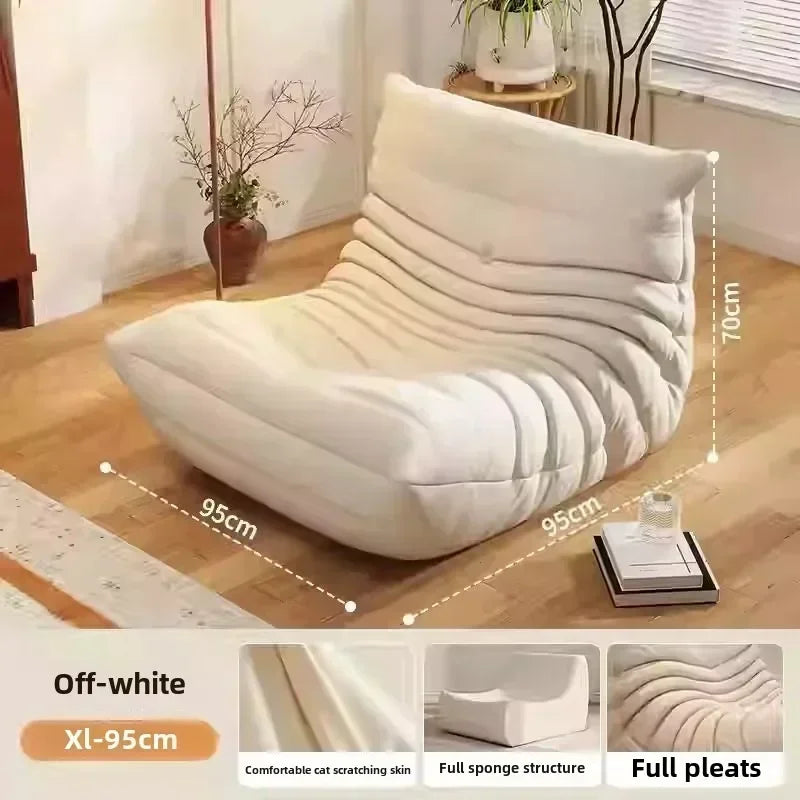 Caterpillar Sofa Living Room Single Bedroom Cloth Art Black Leather Lazy Man Sofa Bedroom Living Room Chair Sofa