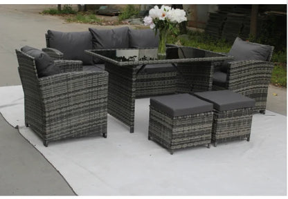 6 Pieces Modern Wicker Rattan Outdoor Patio Furniture Sets Garden Sofa Garden Sets