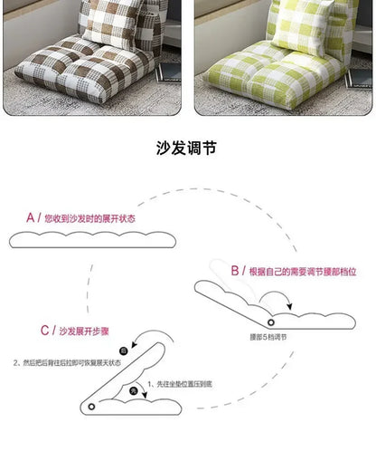 Floating Window Chair Lazy Person Sofa Single Person Tatami Bedroom Balcony Dormitory Small Bed Backrest Chair Folding