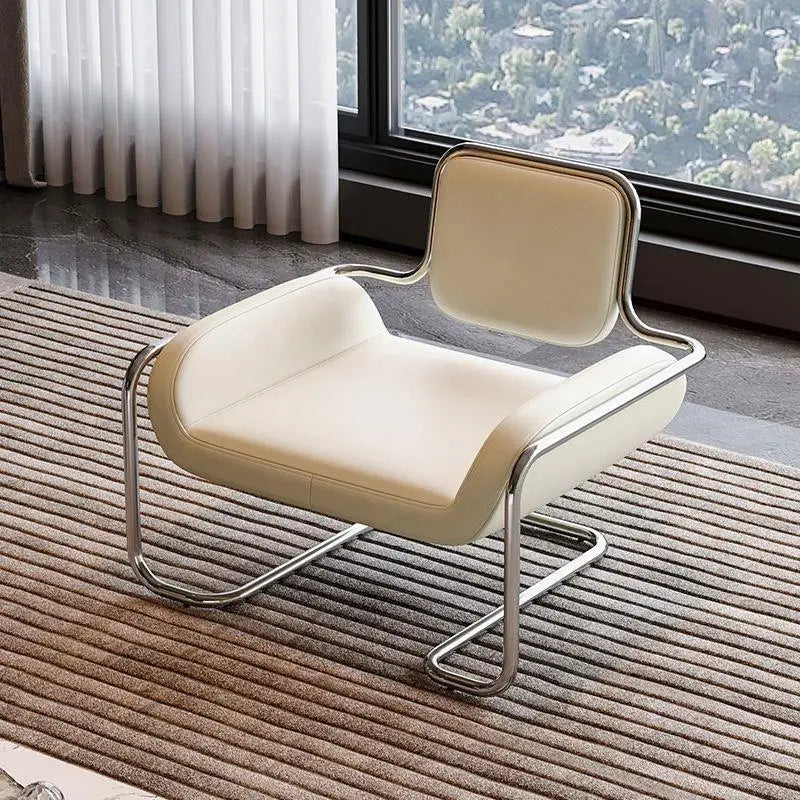 stainless steel special-shaped convex chair light luxury minimalist living room reception leisure single sofa chair
