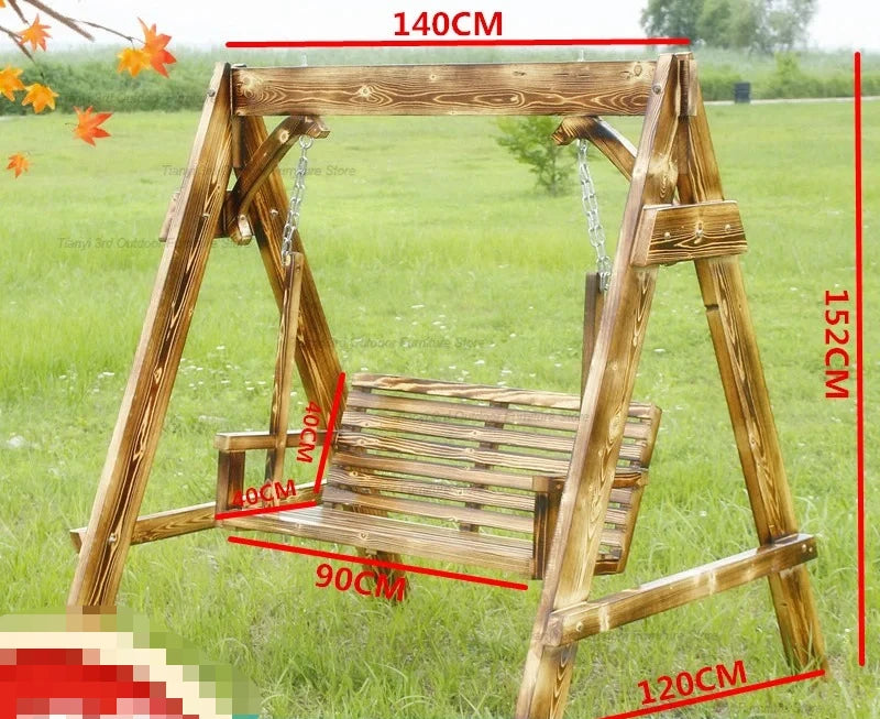 Advanced Wooden Patio Swings Balcony Villa Courtyard Fashion Patio Swings Hotel Simplicity Outdoor Furniture Columpiar Lsqq
