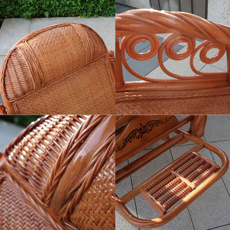 Manufacturers supply adult bedrooms, elderly rocking chairs, real rattan leisure balcony recliners