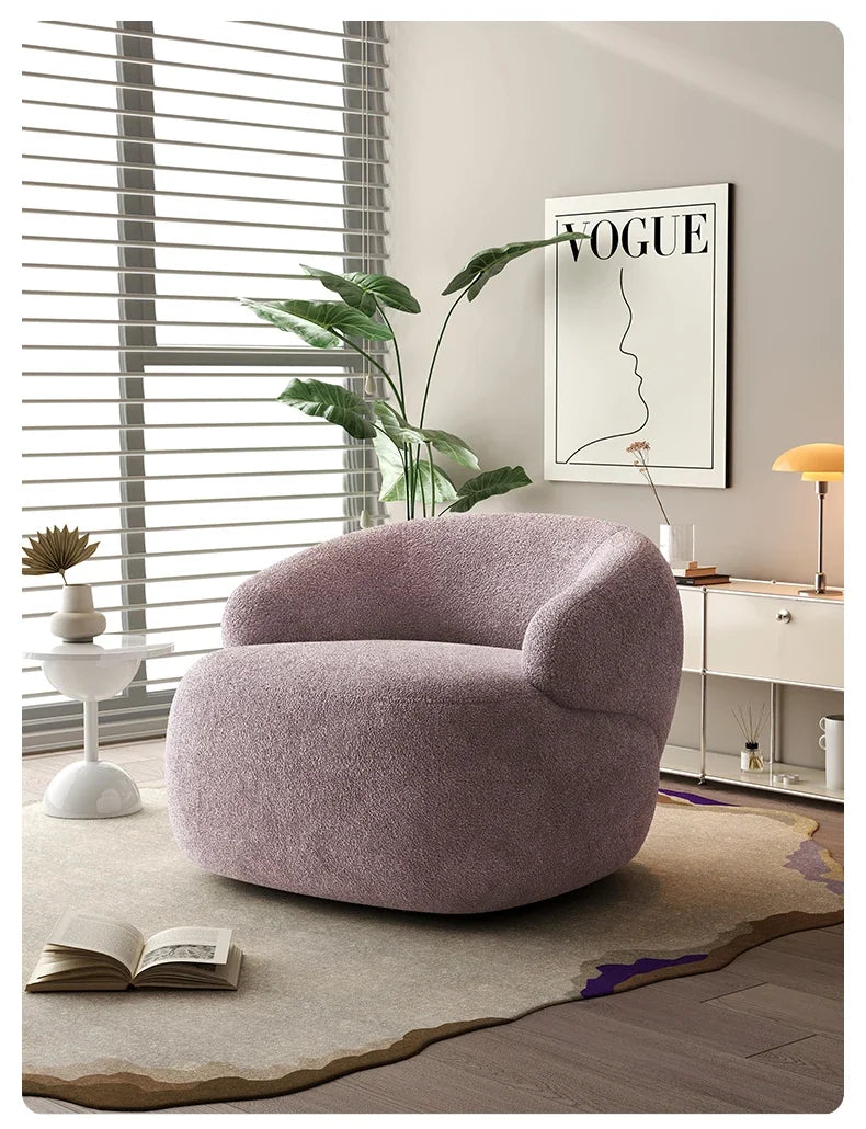 Italian light luxury fabric rotating leisure chair balcony single Nordic modern minimalist designer living room sofa