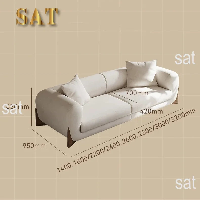^Or Nordic Wabi-Sabi Minimalist Living Room Matte Fabric Sofa Multi-Person Free Combination Hotel Lobby Villa Sectional Sofa&*