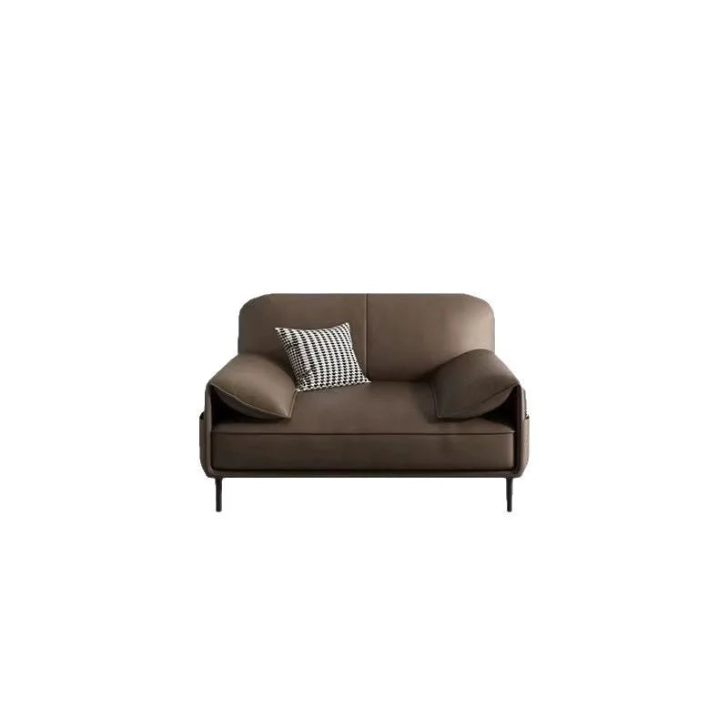 Simple Modern Office Sofa Coffee Table Set Luxury Genuine Leather Three-Seater for Business Meeting Reception Living Room Hotel