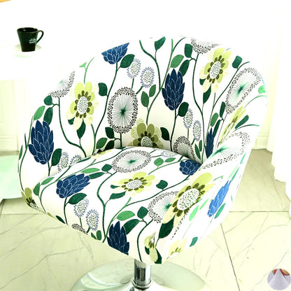 Universal Curved Chair Cover Short Back Printed Arc Armchair Covers Dining Chair Covers Home Spandex Elastic Dustproof Cover