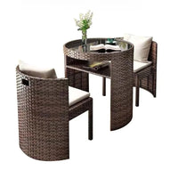 Balcony leisure table and chair combination, rattan chair three-piece set