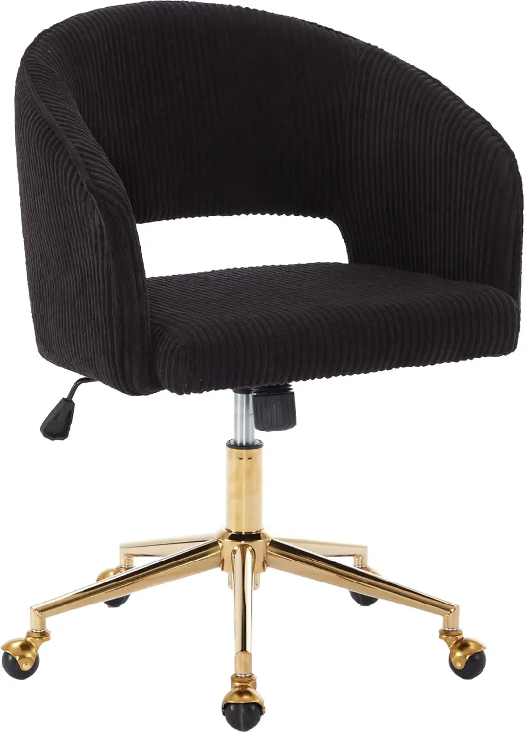 Home Office Chair Swivel Velvet Desk Chair Accent Armchair Upholstered Modern Tufted Chairs with Gold Base for Girls Women
