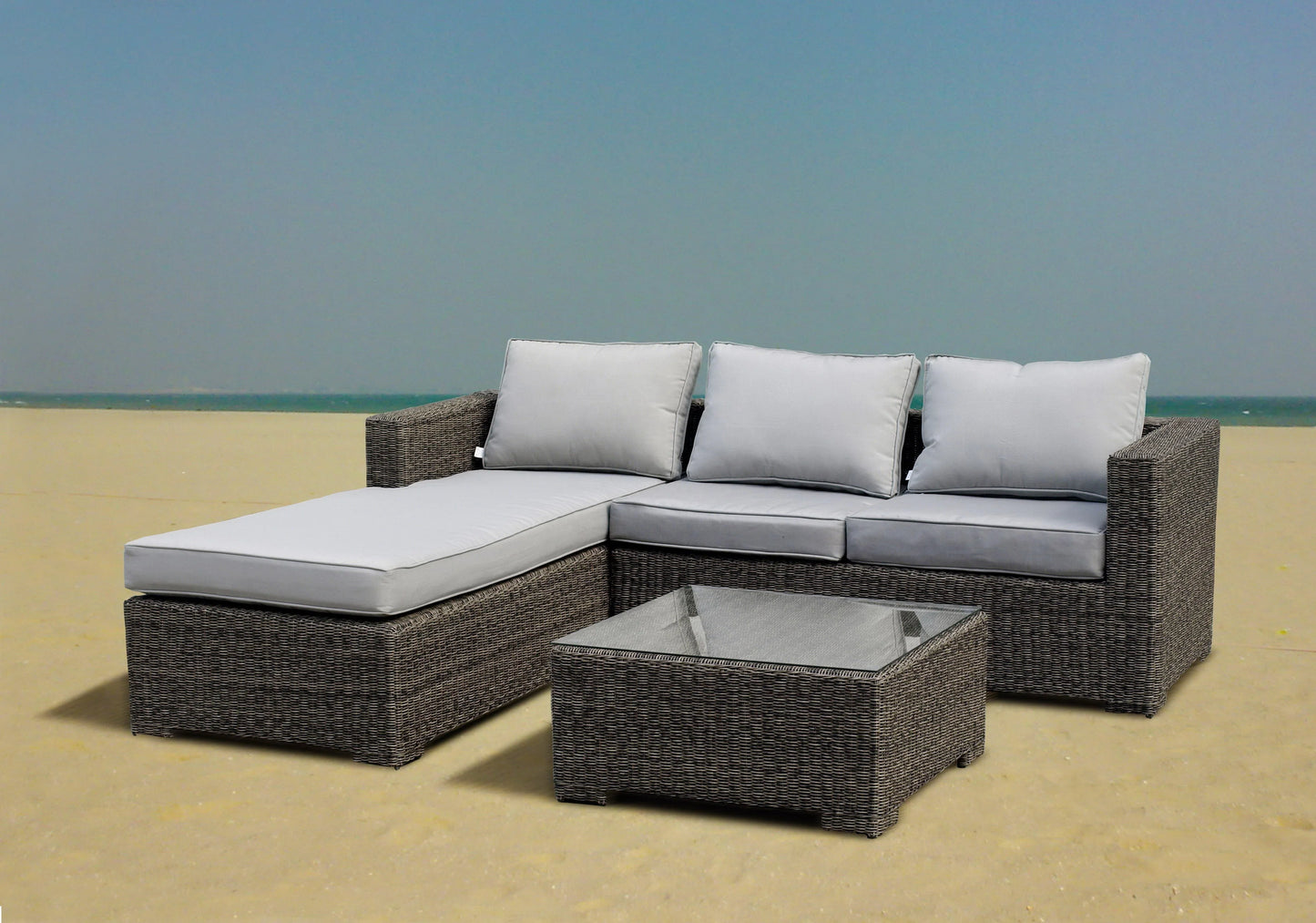 Modern Outdoor Aluminum Rattan Furniture Set Garden Sofa with Rope for Living Room Hotel Park