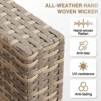 7-piece outdoor patio furniture set with plush cushions - wicker conversation sectional sofa