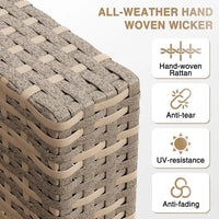 7-piece outdoor patio furniture set with plush cushions - wicker conversation sectional sofa