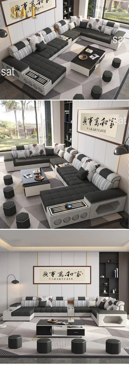 Italian Simple Modern Light Luxury Sofa Living Room Furniture White Grey Orange Corner Modular Sofa