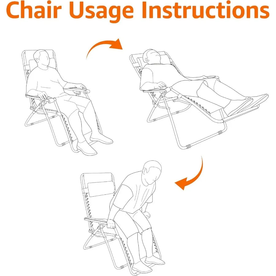 Basics Outdoor Patio Zero Gravity Lounge Chair with Pillow, Folding Reclining and Textilene Adjustable, Folding Lounge 26