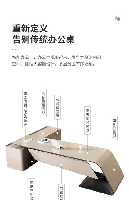 luxury L-shaped Boss Office Desk Modern Organizer Inventory Computer Desk Minimalist European Escritorio Oficina Furniture home