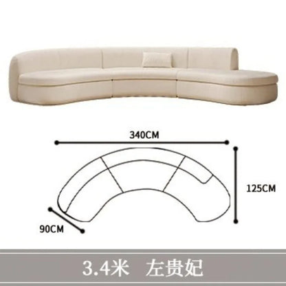 Curved sofa living room, light luxury, modern Internet celebrity hotel, beauty salon, lobby lounge area, reception of guests