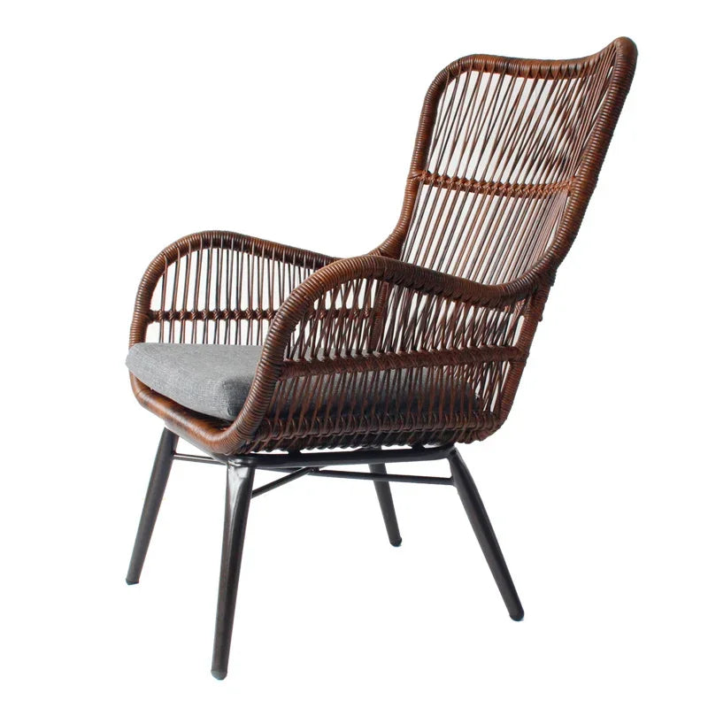 Rattan Chair Three Piece Set Balcony Table Modern Outdoor Furniture Combination Armrest Single Rattan Sofa Outdoor Chairs