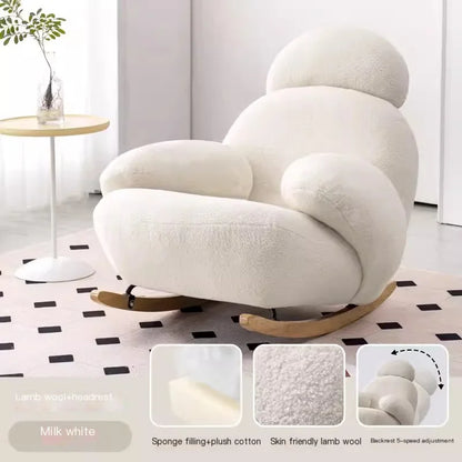 Nordic Modern Luxury Living Room Chairs Sofa  Rocking  Lounge Single Lazy Reclining Adult Bedroom Relax Magical Furniture