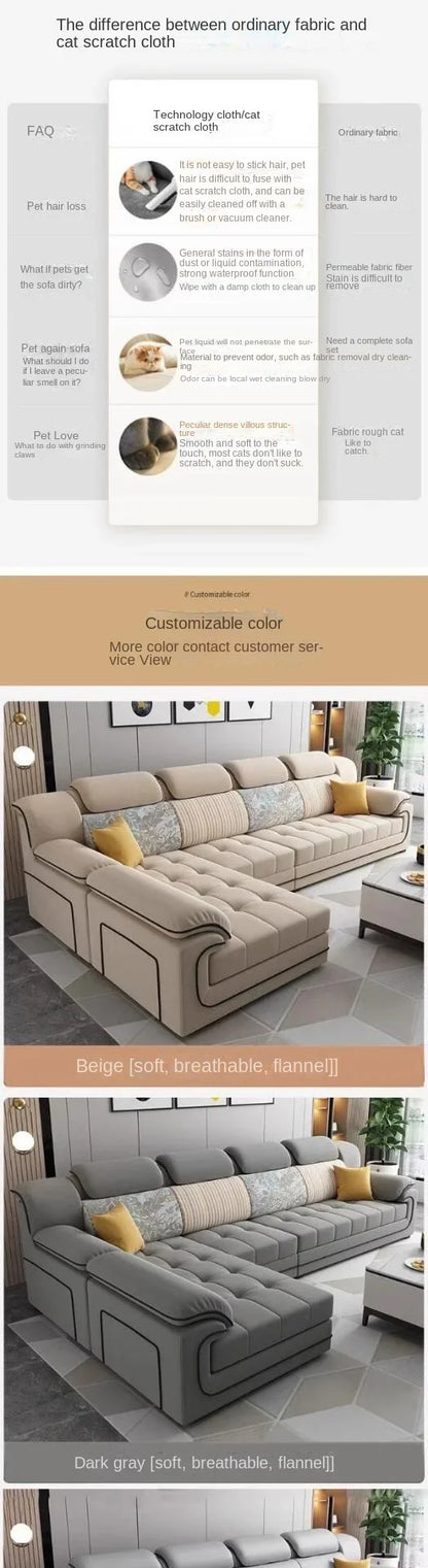 Designer Beige European Sofas Waterproof Design Luxury Modular Lazy Sofas Lounges Salon Lazy Divano Letto Living Room Furniture