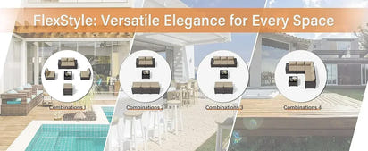 YND6-WQQkulavik 6PCs outdoor furniture set PE Wicker rattan sectional sofa patio conversation sets. navy blue