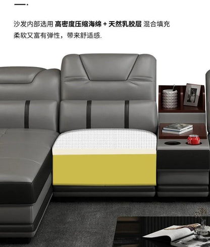 Genuine Leather Luxury Sofas Italian Minimalist Living Room Apartment Sofas Comfortable Straight Chaises De Salon Furnitures