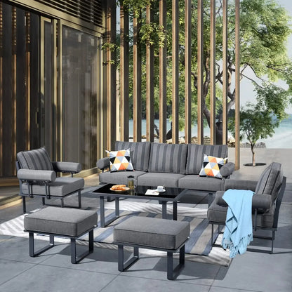 # Hot Aluminum Patio Conversation Set Of 6 Pieces Weather Resistant Outdoor Furniture Sofa Set With Armrest Cushion,Armchairs,Ot