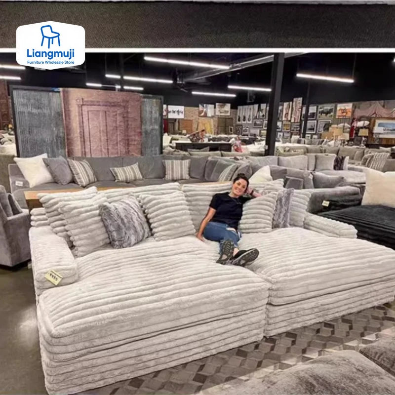 Design Filler Living Room Sofas European Beige Luxury Floor Compressed Sofas Puffs Recliner Modern Divani Soggiorno Furniture