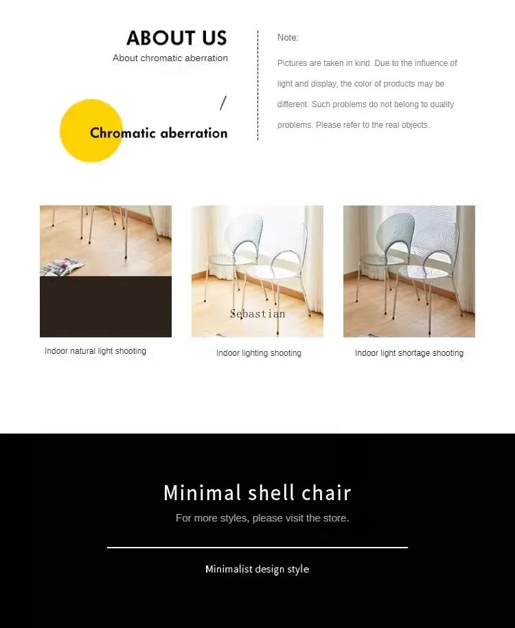 Nordic Dining Chair,home Leisure Transparent Dining Table Chair,minimalist Homestay Chair,hotel Shell Chairs, Sun Backed Chairs