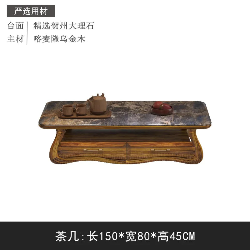 New Chinese ebony leather sofa combination first layer cowhide high-end villa living room modern solid wood sofa furniture