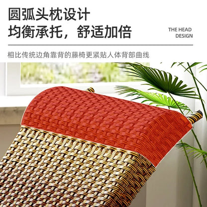 Adult Rattan Rocking Chair Outdoor Balcony Leisure Recliner Indoor Lazy Nap Chair Elderly Home Furniture
