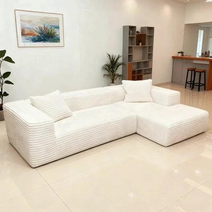 Compression sofa tofu block corduroy simple light luxury compression L-shaped corner sofa