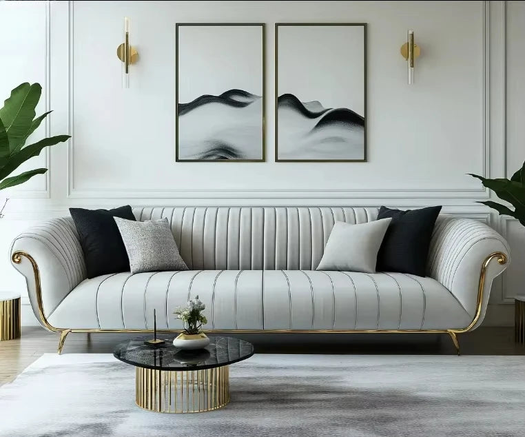 Modern Design Living Room Furniture Combination Leather Luxury Sofa Set