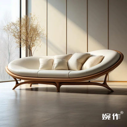 Washable White Nordic Sofa Wood Adults Reclining Lounge Double Chaise Couch Living Room Bedroom Lazy Divano Letto Furniture