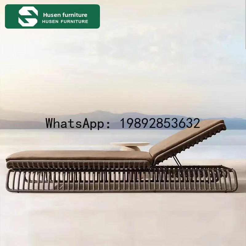 YFY Outdoor Recliner Villa Courtyard Waterproof Sunproof Hotel Resort Pool Outdoor Terrace Anti-corrosion Wood Reclining Bed