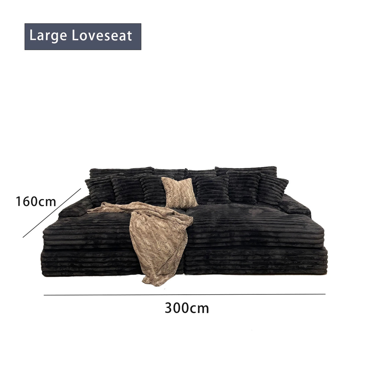 Custom ATUNUS American Thick Striped Corduroy Plush Modular Sectional Sofa Couch Set Compression Fabric Living Room Sofa