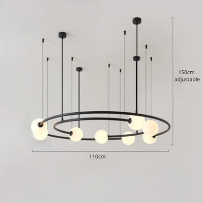 NEW 2025 Nordic Modern Creative Ring Pendant Chandelirer for Living Room Planet Round Hanging Lamp Glass Lampshade Decoration Li