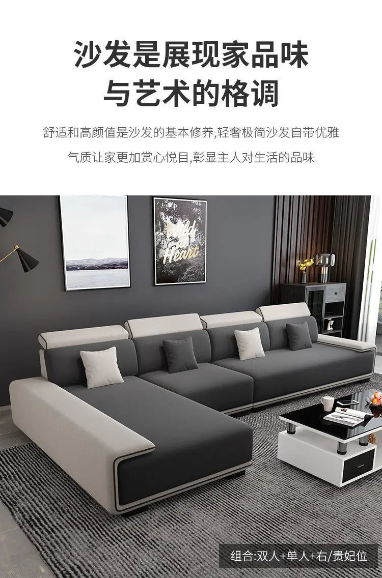a55 Luxury Sectional Sofas Chaise Longue Bed Italian Modern Sofa Living Room Armchair Muebles Para El Hogar Home Furniture