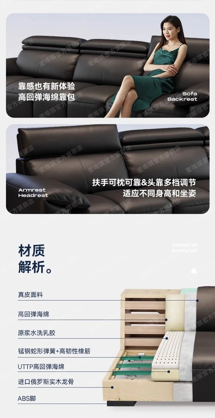 custom. [9633 People Favorited] Aiweiqi Simple Modern Genuine Leather Sofa Living Room, Suitable Large and Small Spaces,